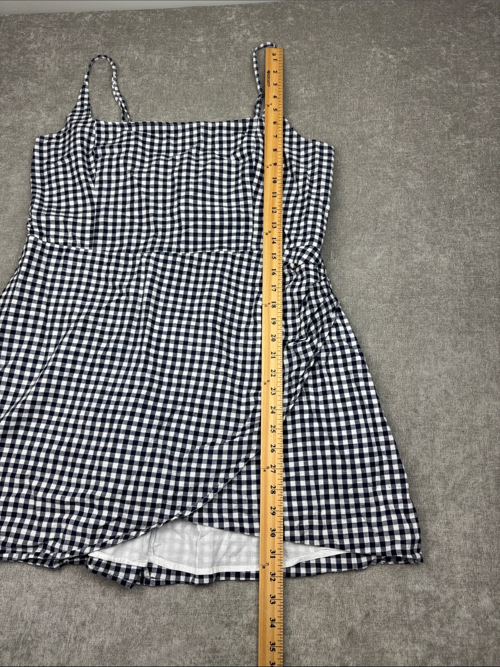 Abercrombie & Fitch Gingham Spaghetti-Strap Mini Dress Navy Women’s XL - Picture 12 of 12